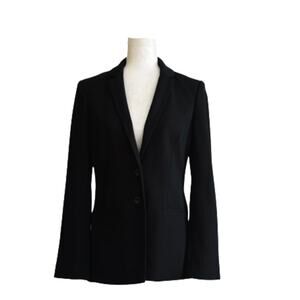 Lucky Brand Womens Black Ponte Knit Pockets Classic Blazer Jacket Size Small
